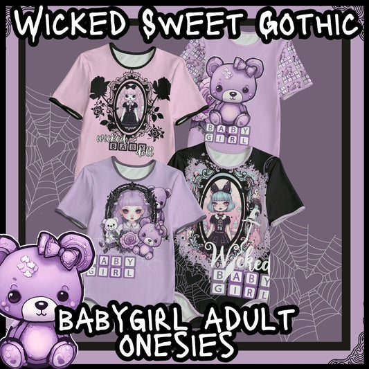 Wicked Sweet Gothic Babygirl Adult Onesie Toxic Apple Clothing Alternative Clothing for Adults