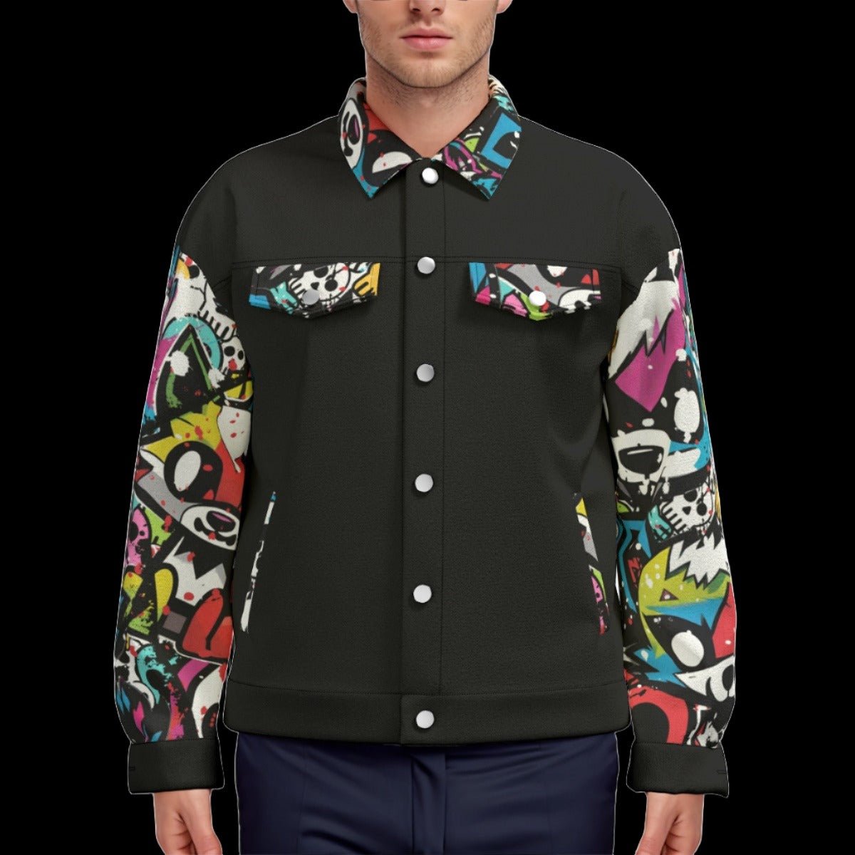 Wolf Street Art Unisex Lapel Jacket | 245GSM Cotton