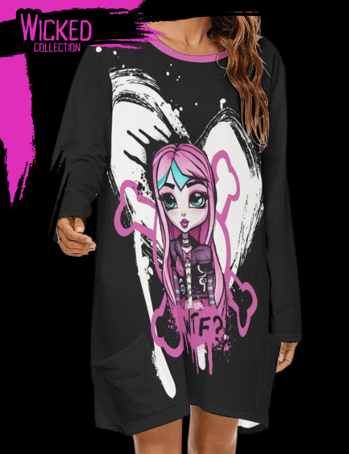 WTF Punk Skull Night Shirt Dress